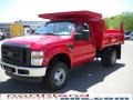 2010 Vermillion Red Ford F350 Super Duty XL Regular Cab 4x4 Chassis Dump Truck  photo #2