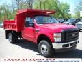 2010 Vermillion Red Ford F350 Super Duty XL Regular Cab 4x4 Chassis Dump Truck  photo #4