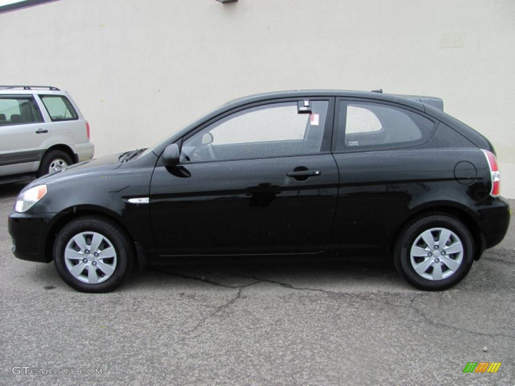 2009 Accent GS 3 Door - Ebony Black / Black photo #8