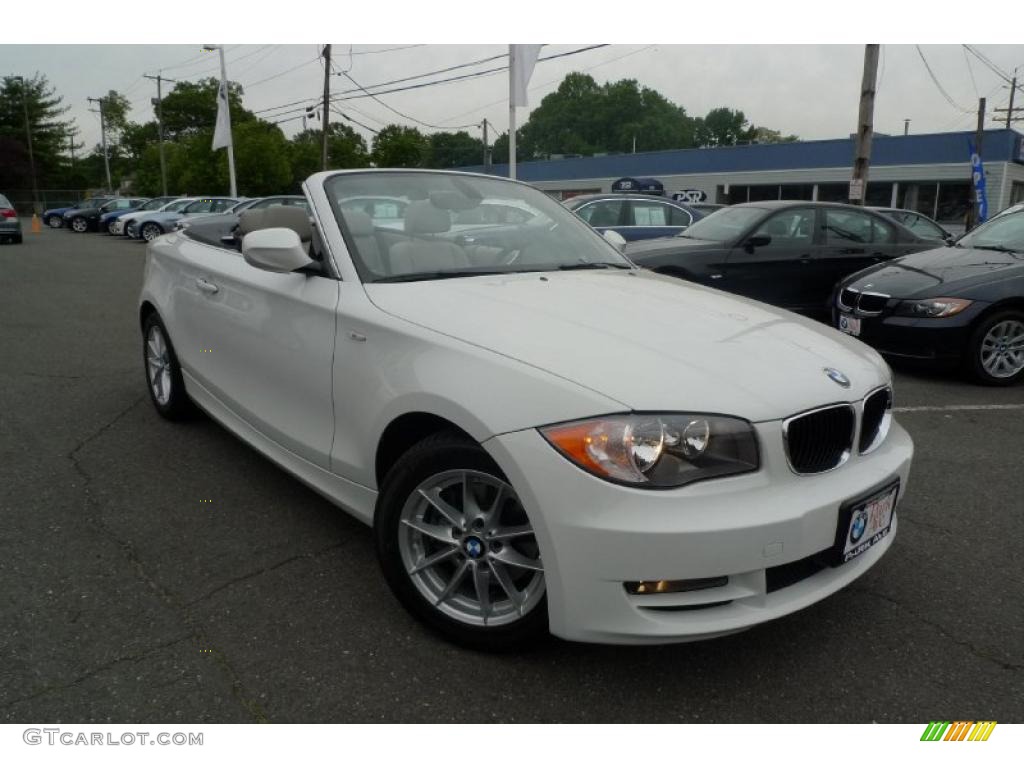 2010 1 Series 128i Convertible - Alpine White / Taupe photo #1