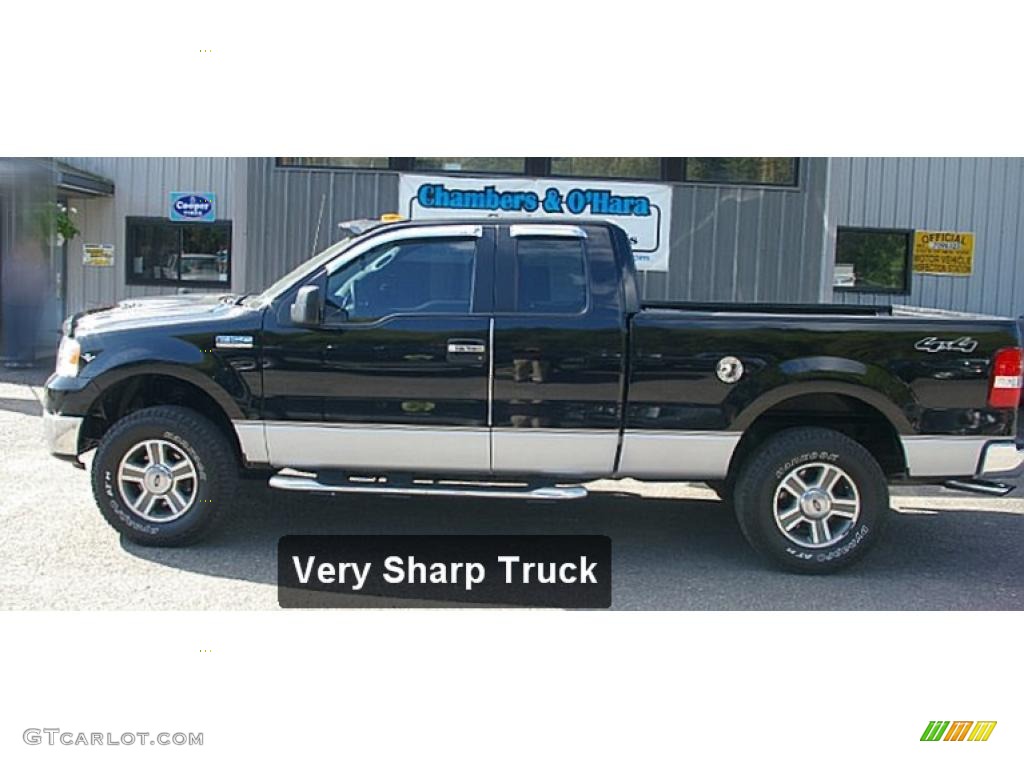 2006 F150 XLT SuperCab 4x4 - Black / Medium/Dark Flint photo #2