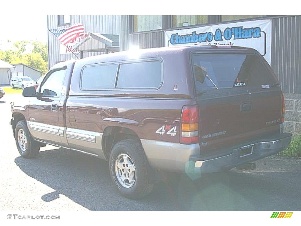 2002 Silverado 1500 LS Regular Cab 4x4 - Dark Carmine Red Metallic / Graphite Gray photo #8