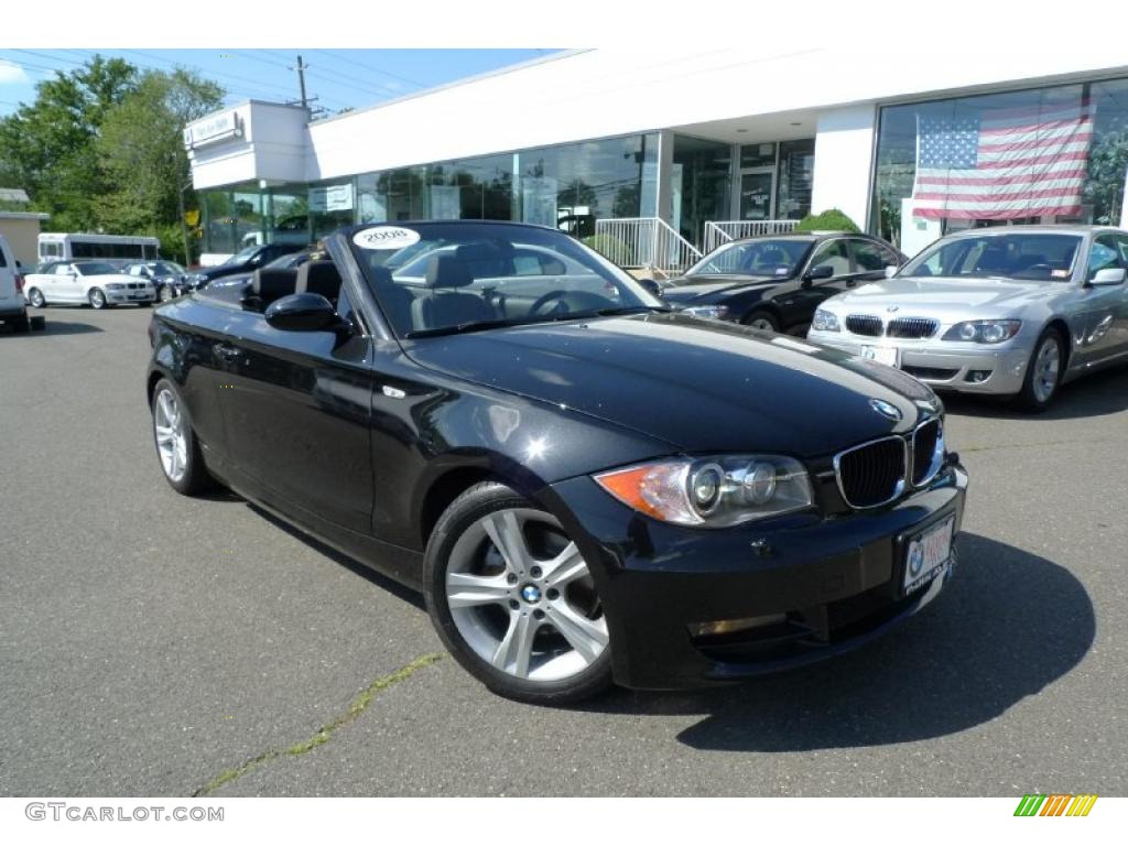 2008 1 Series 128i Convertible - Black Sapphire Metallic / Black photo #1