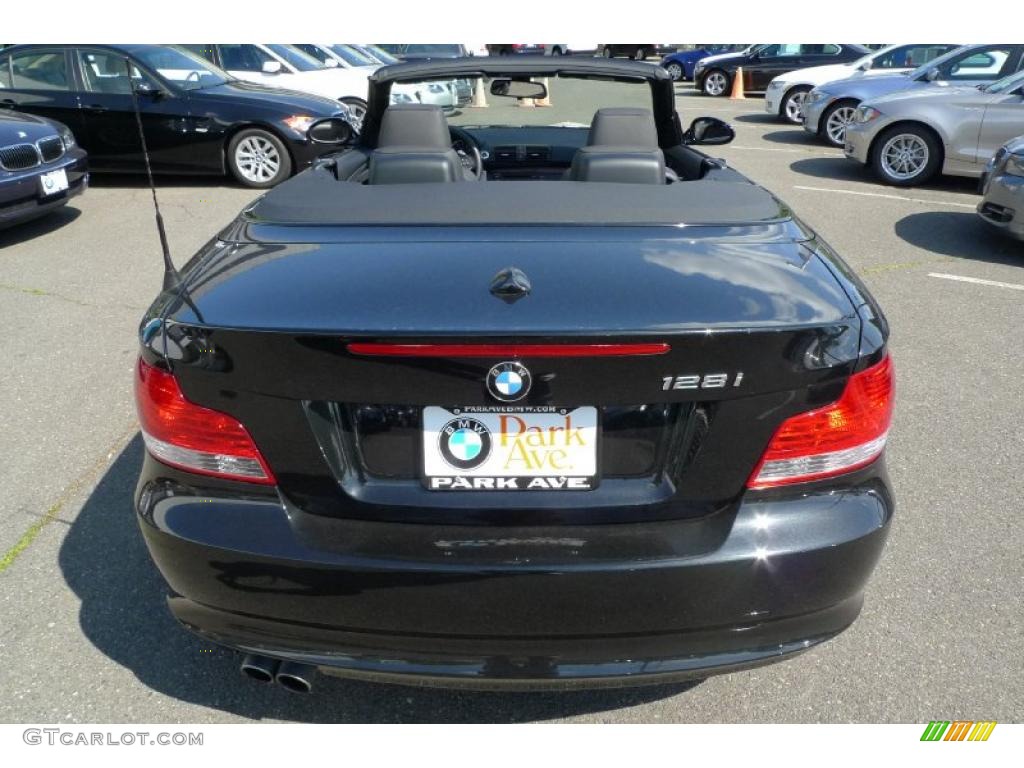 2008 1 Series 128i Convertible - Black Sapphire Metallic / Black photo #11