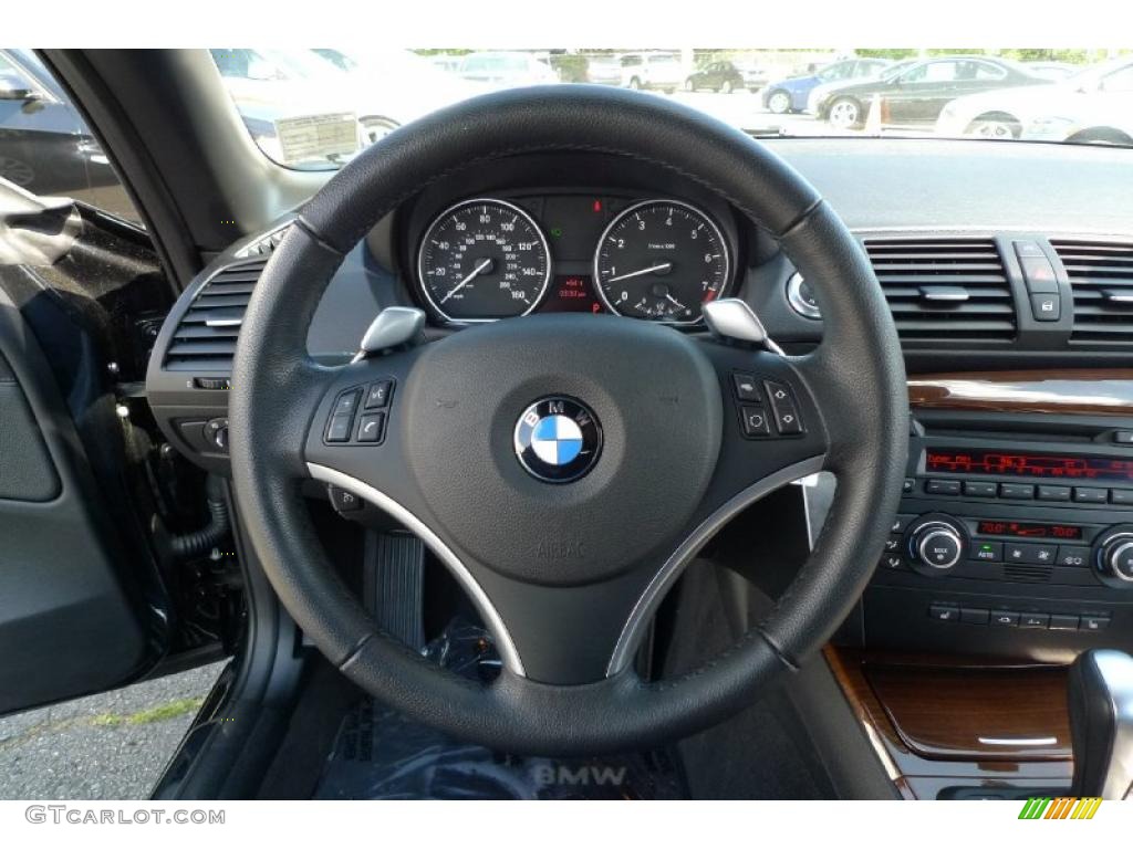 2008 1 Series 128i Convertible - Black Sapphire Metallic / Black photo #35