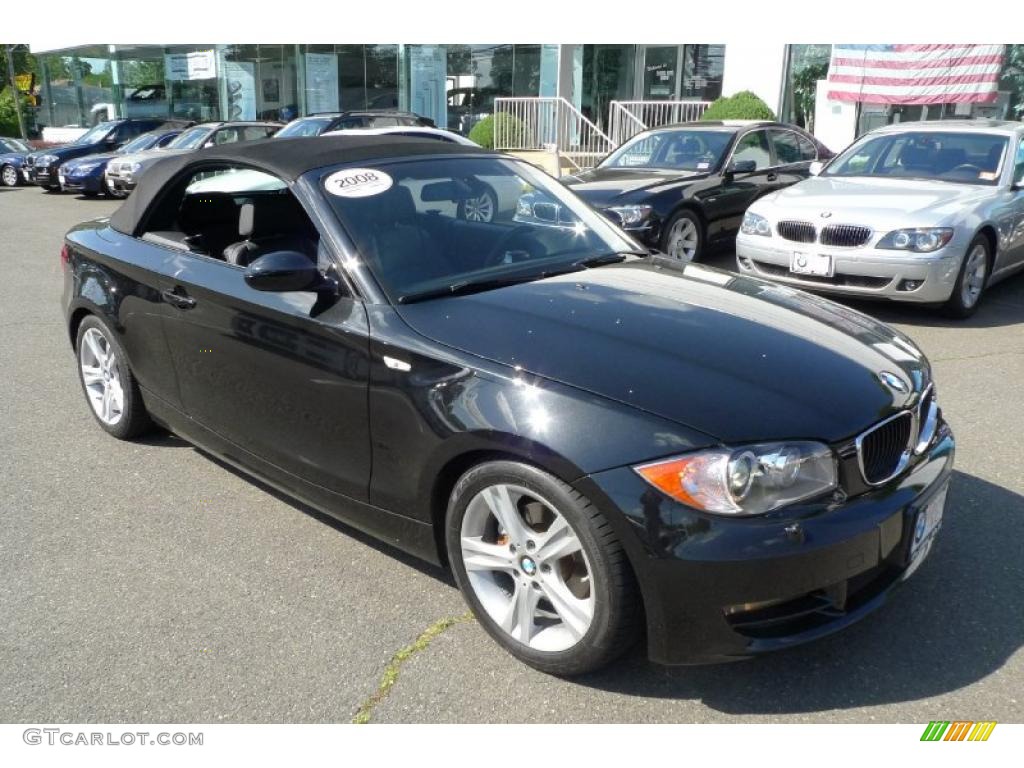 2008 1 Series 128i Convertible - Black Sapphire Metallic / Black photo #49