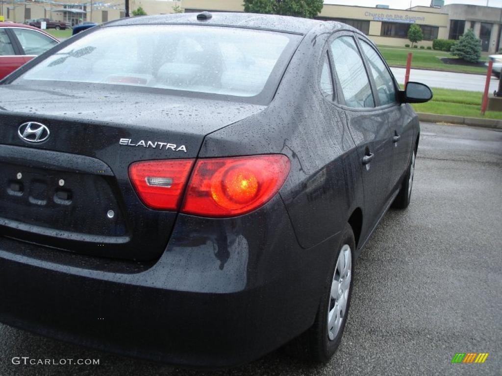 2009 Elantra GLS Sedan - Black Pearl / Gray photo #5