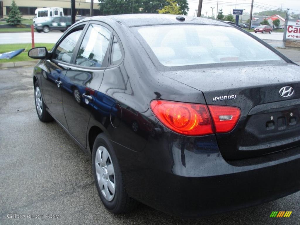 2009 Elantra GLS Sedan - Black Pearl / Gray photo #6