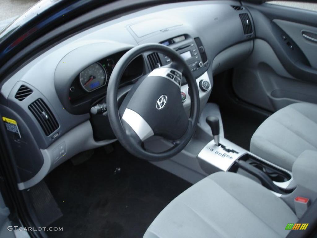 2009 Elantra GLS Sedan - Black Pearl / Gray photo #10
