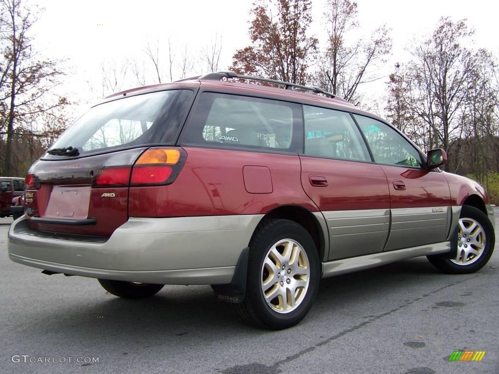 2003 Outback Limited Wagon - Regatta Red Pearl / Beige photo #4