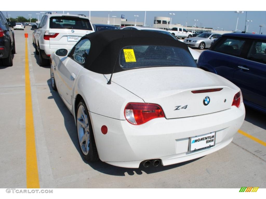 2008 Z4 3.0i Roadster - Alpine White / Dream Red photo #3