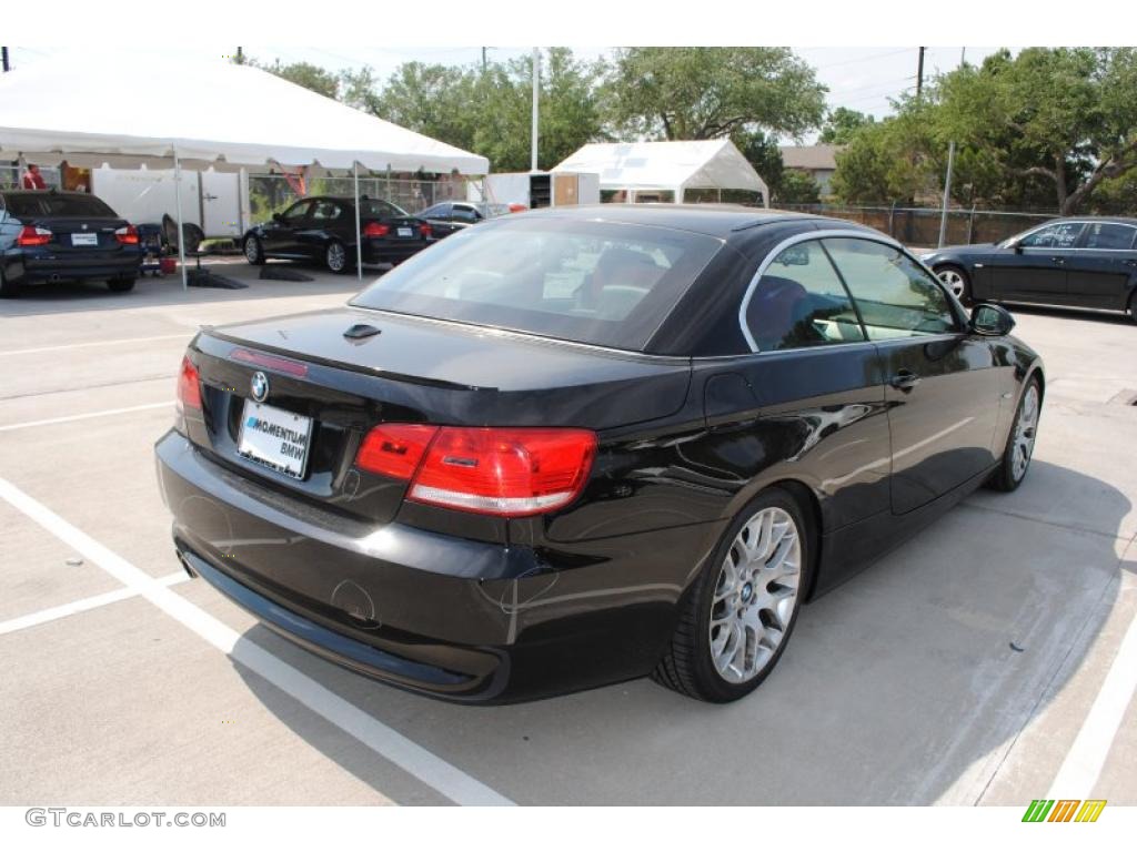 2008 3 Series 328i Convertible - Jet Black / Coral Red/Black photo #3