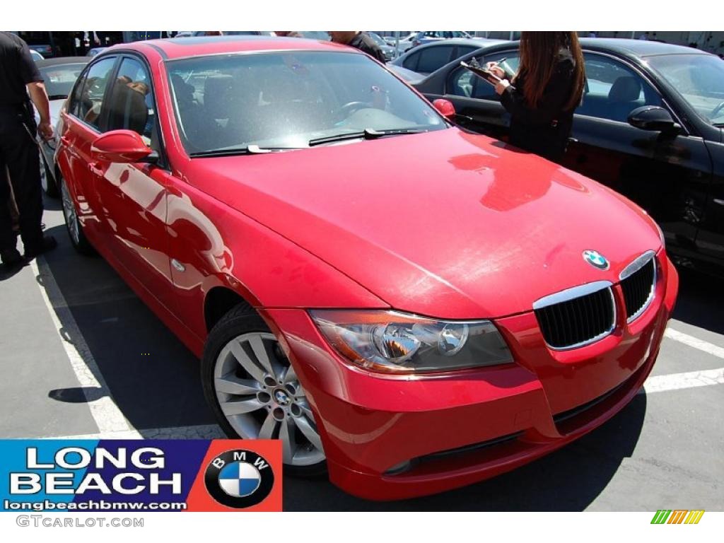 2007 3 Series 328i Sedan - Crimson Red / Black photo #1