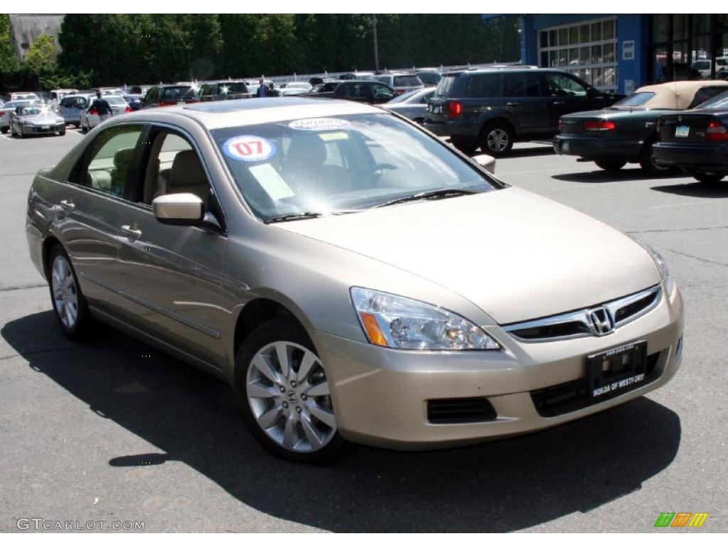 2007 Accord EX-L V6 Sedan - Desert Mist Metallic / Ivory photo #3