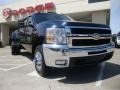 2008 Dark Blue Metallic Chevrolet Silverado 3500HD LTZ Crew Cab 4x4 Dually  photo #1