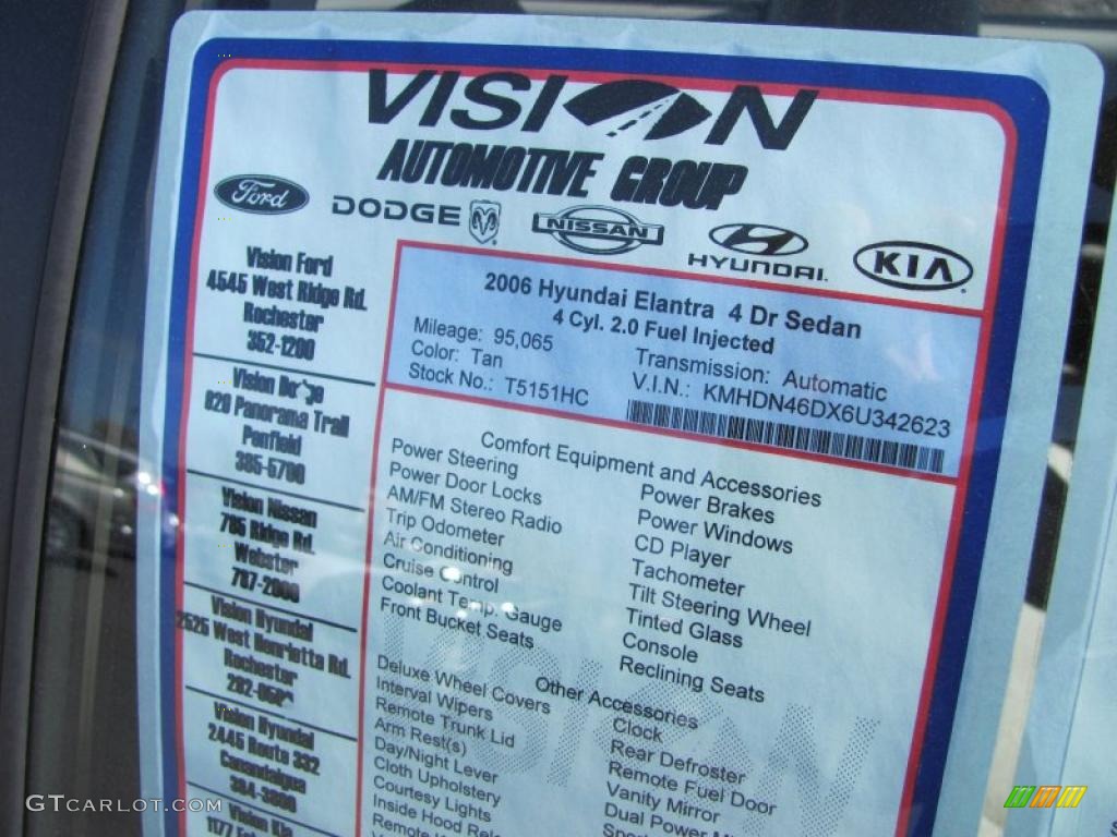 2006 Elantra GLS Sedan - Champagne Beige / Beige photo #14