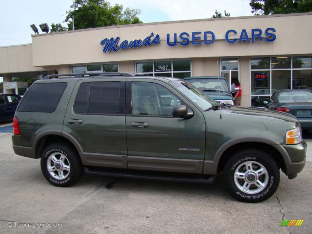 2002 Explorer XLT 4x4 - Estate Green Metallic / Medium Parchment photo #1