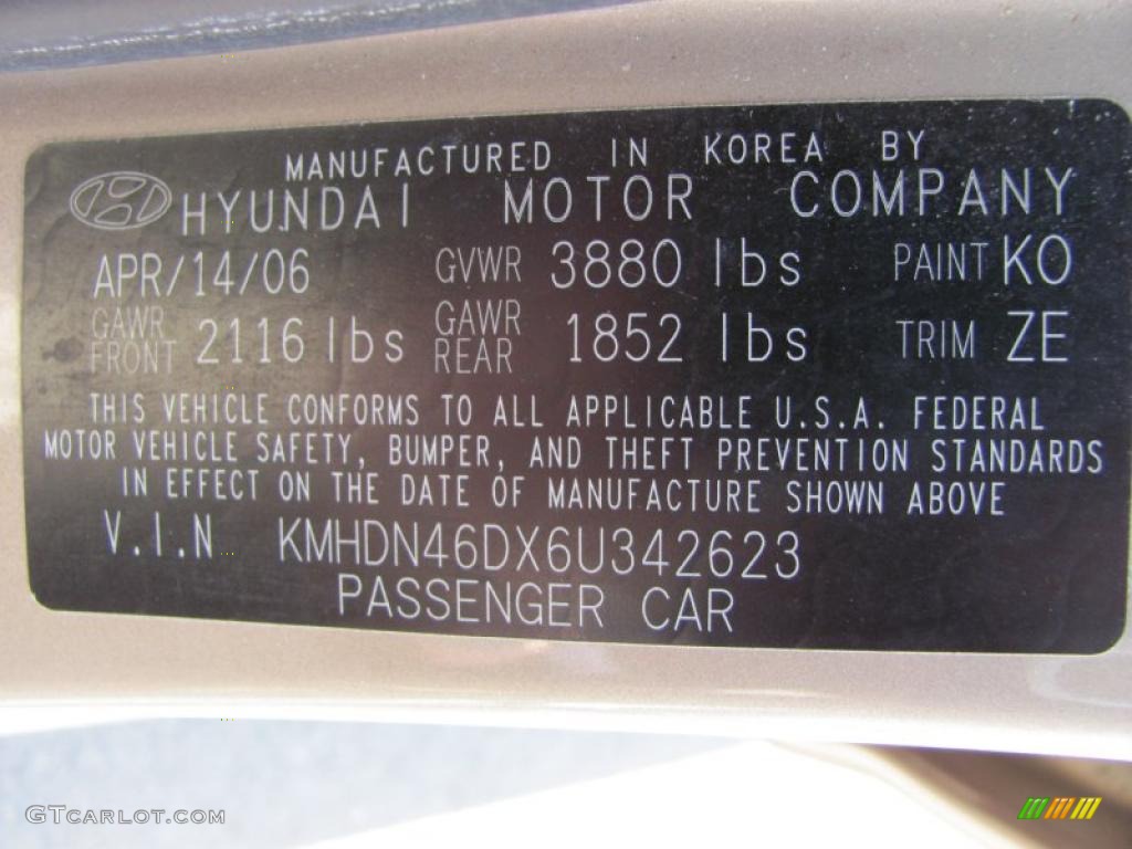 2006 Elantra GLS Sedan - Champagne Beige / Beige photo #22