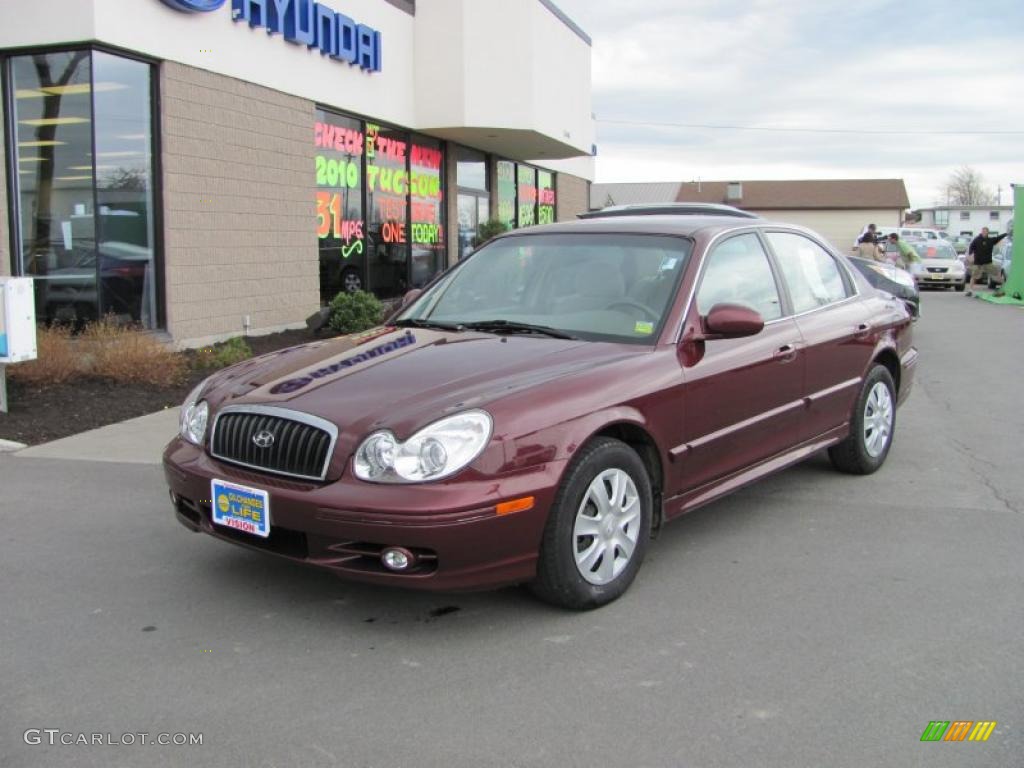 2005 Sonata GL - Ruby Red / Beige photo #1