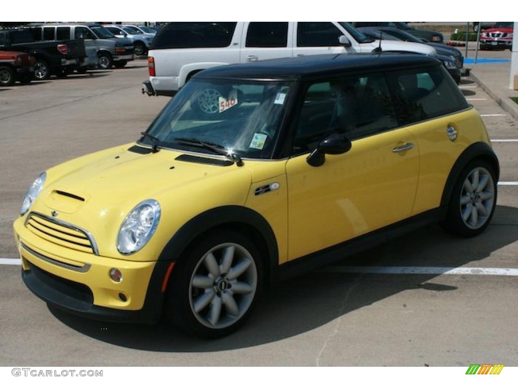 2005 Cooper S Hardtop - Liquid Yellow / Space Grey/Panther Black photo #3