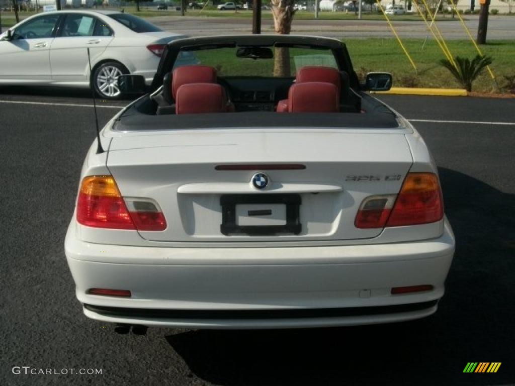 2001 3 Series 325i Convertible - Alpine White / Tanin Red photo #6