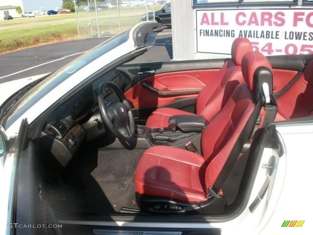 2001 3 Series 325i Convertible - Alpine White / Tanin Red photo #9