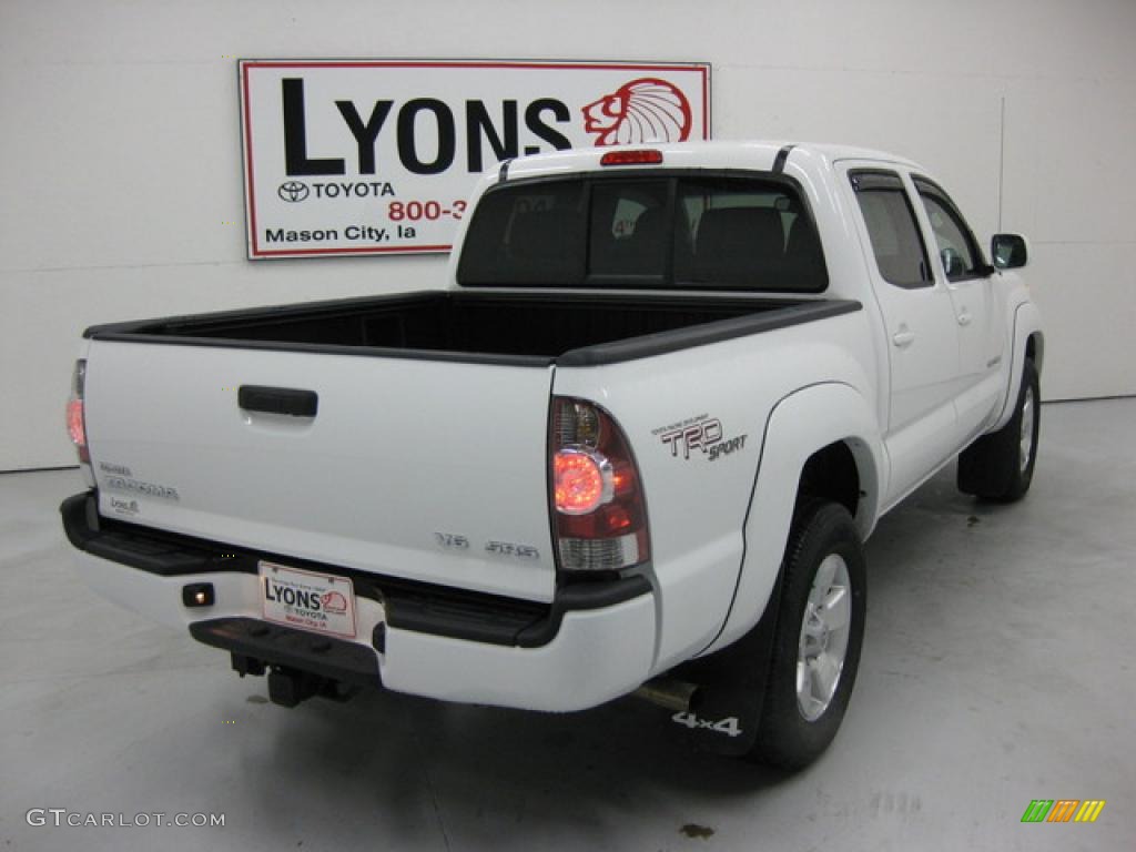 2009 Tacoma V6 TRD Sport Double Cab 4x4 - Super White / Graphite Gray photo #14
