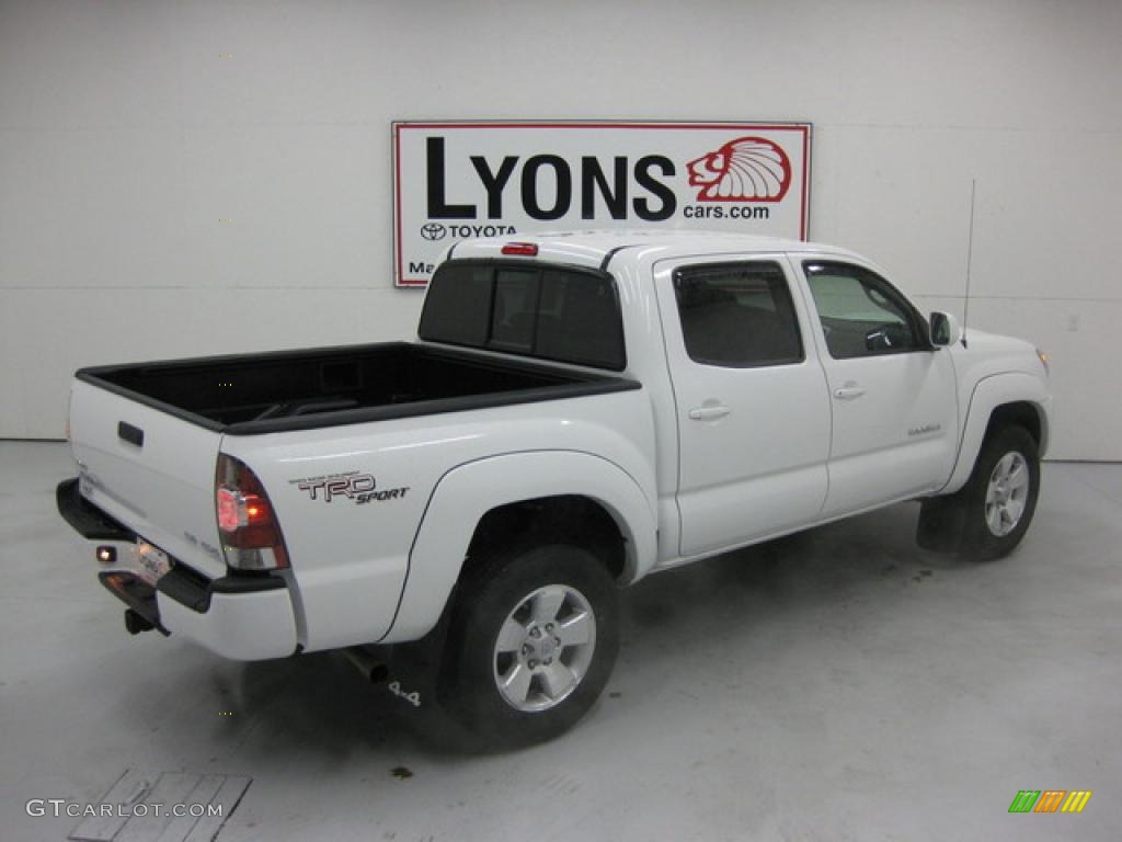 2009 Tacoma V6 TRD Sport Double Cab 4x4 - Super White / Graphite Gray photo #15