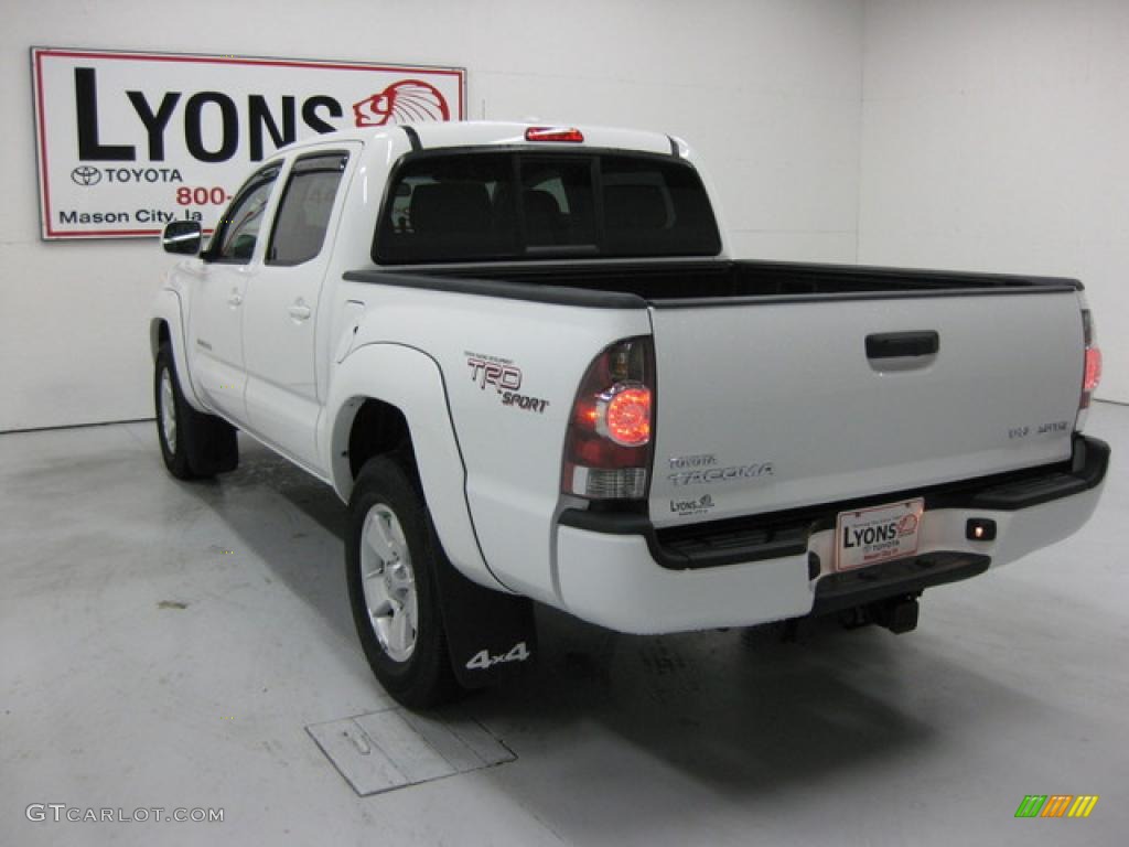 2009 Tacoma V6 TRD Sport Double Cab 4x4 - Super White / Graphite Gray photo #19