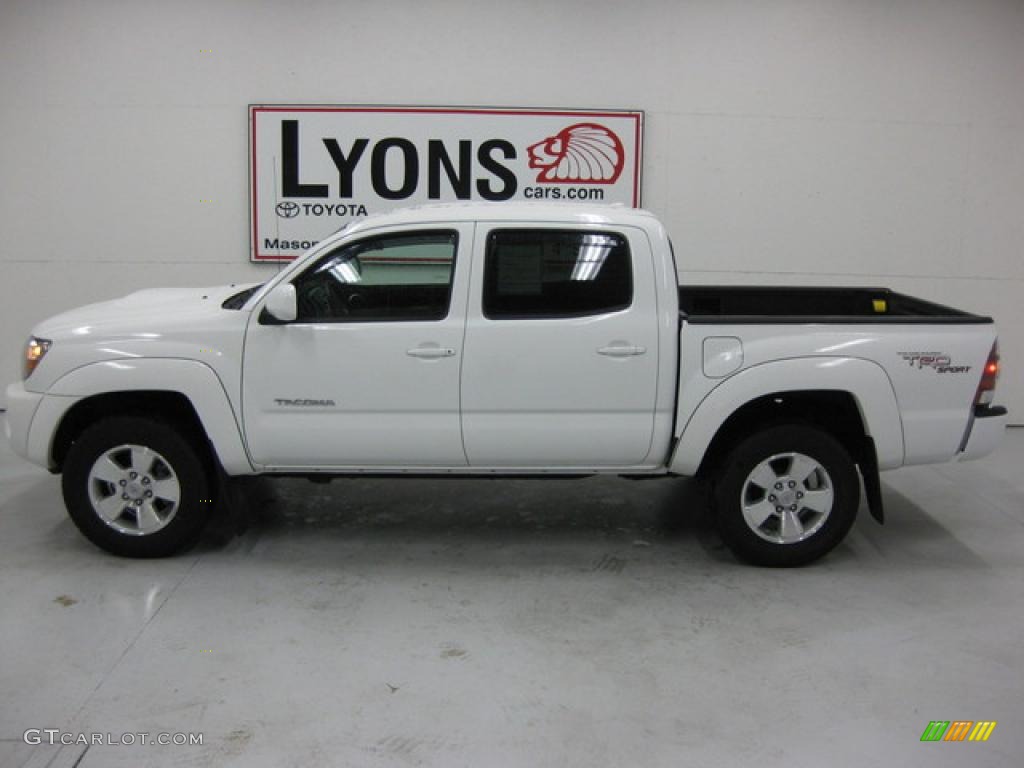 2009 Tacoma V6 TRD Sport Double Cab 4x4 - Super White / Graphite Gray photo #27