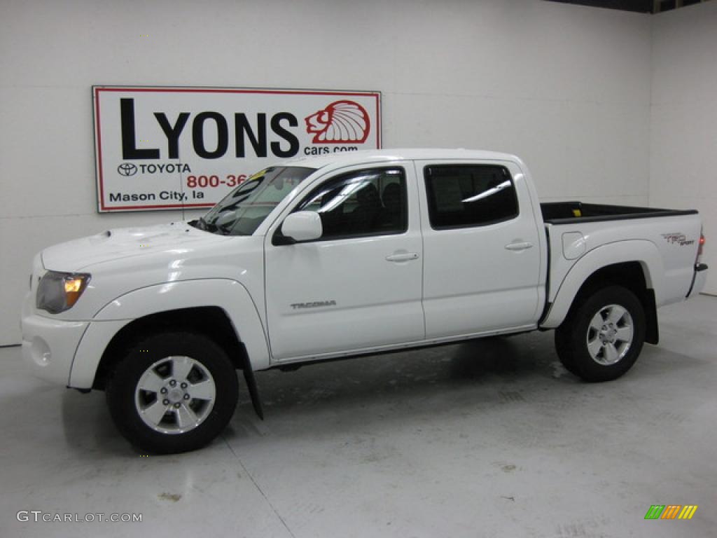 2009 Tacoma V6 TRD Sport Double Cab 4x4 - Super White / Graphite Gray photo #28