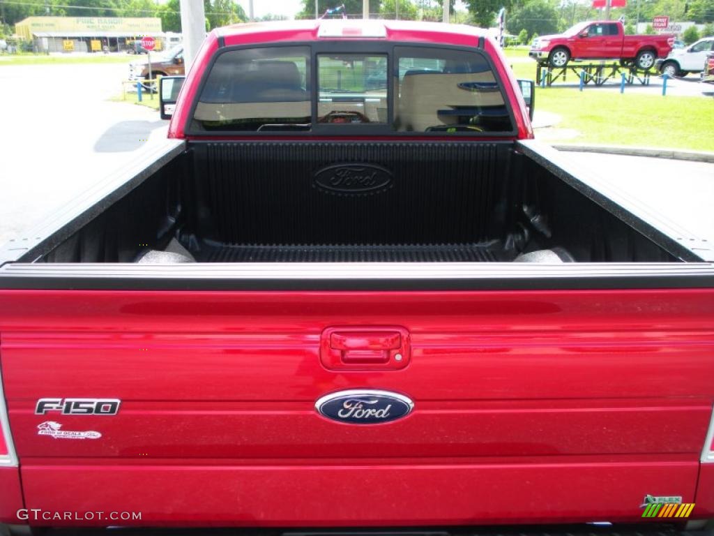 2010 F150 Lariat SuperCab - Red Candy Metallic / Tan photo #10