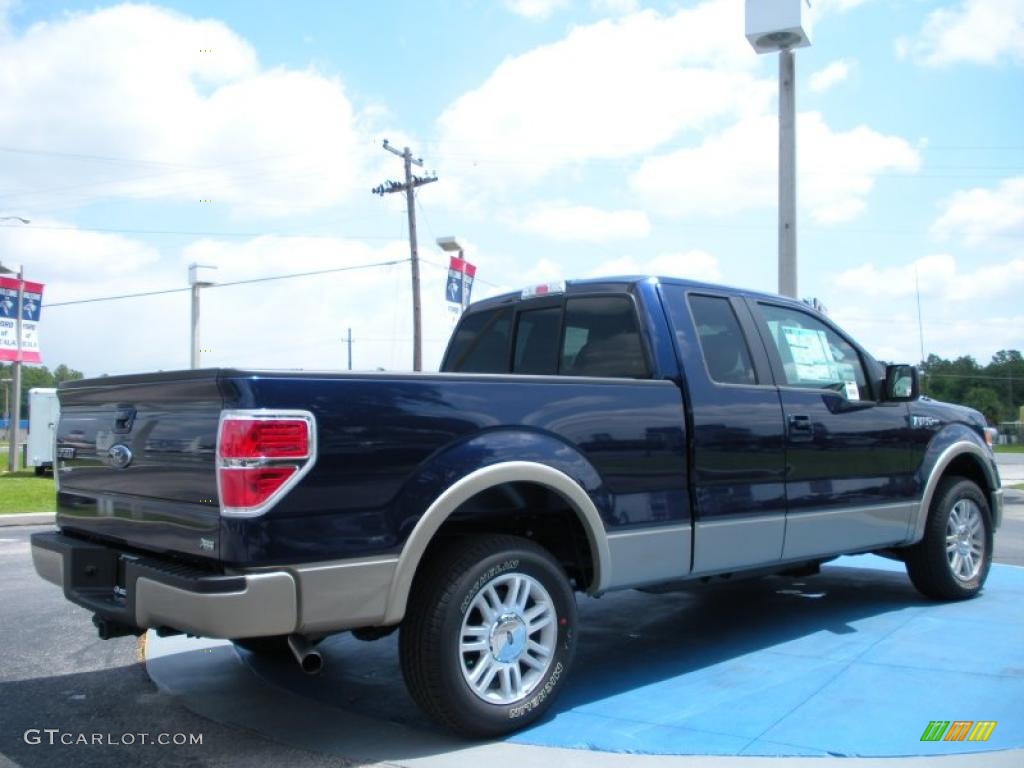 2010 F150 Lariat SuperCab - Dark Blue Pearl Metallic / Tan photo #3