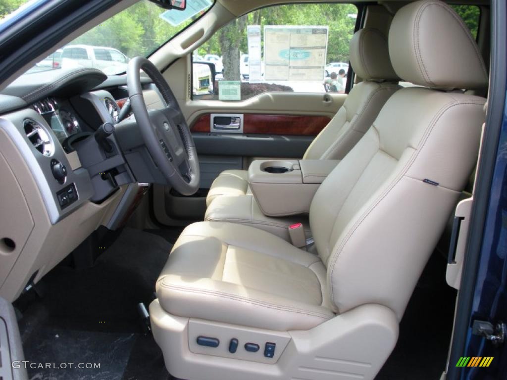 2010 F150 Lariat SuperCab - Dark Blue Pearl Metallic / Tan photo #5