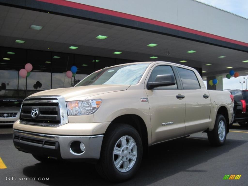 2010 Tundra SR5 CrewMax - Sandy Beach Metallic / Sand Beige photo #1