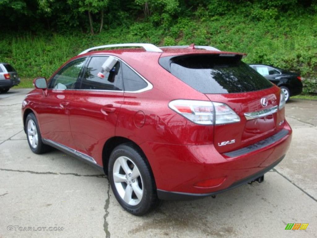 2010 RX 350 AWD - Matador Red Mica / Parchment/Brown Walnut photo #2