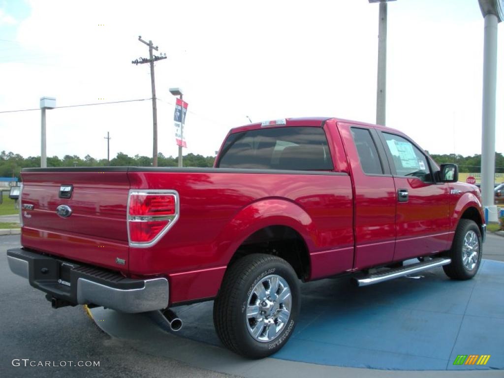 2010 F150 XLT SuperCab - Red Candy Metallic / Tan photo #3