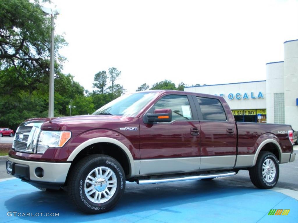 2010 F150 Lariat SuperCrew 4x4 - Royal Red Metallic / Tan photo #1