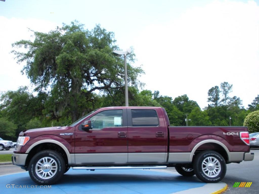 2010 F150 Lariat SuperCrew 4x4 - Royal Red Metallic / Tan photo #2