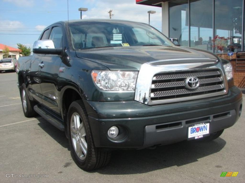 2008 Tundra Limited Double Cab 4x4 - Timberland Green Mica / Beige photo #1