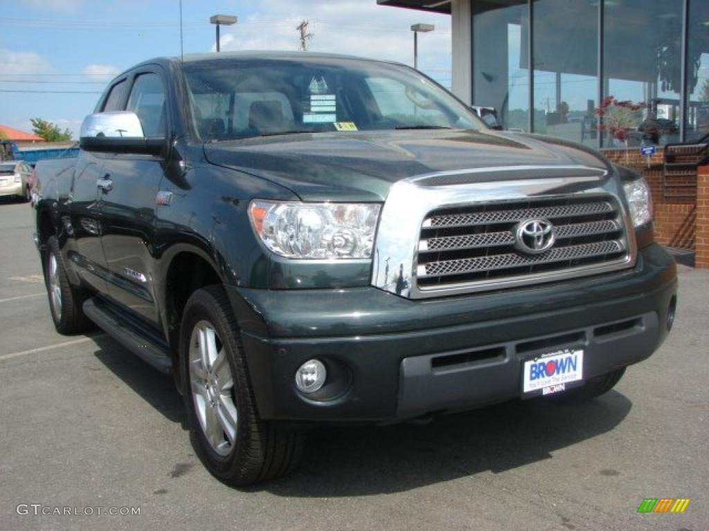 2008 Tundra Limited Double Cab 4x4 - Timberland Green Mica / Beige photo #2