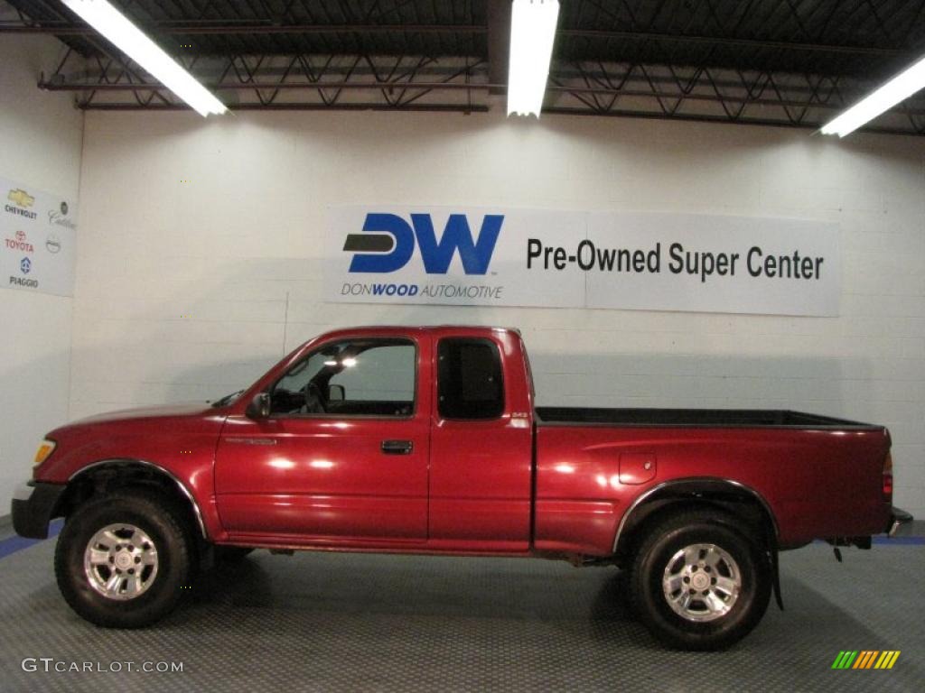 1998 Tacoma SR5 Extended Cab 4x4 - Sunfire Red Pearl Metallic / Gray photo #5