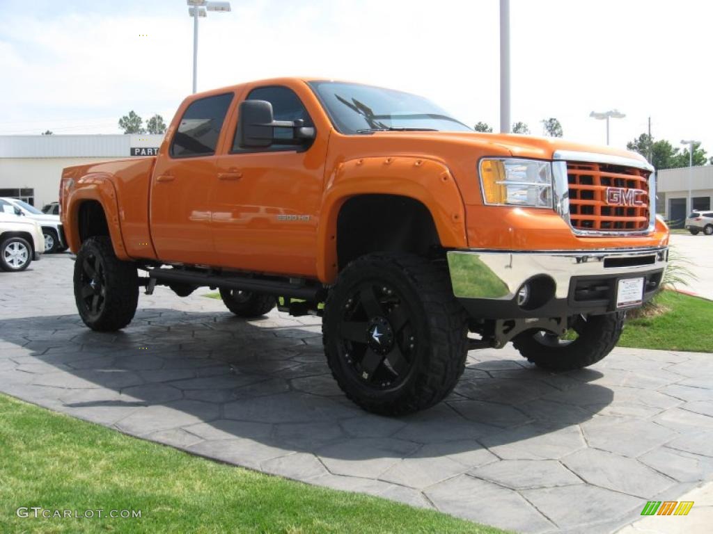 2010 Sierra 2500HD Z71 Crew Cab 4x4 - Custom Orange / Light Titanium photo #4