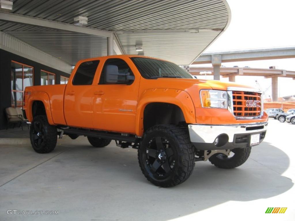 2010 Sierra 2500HD Z71 Crew Cab 4x4 - Custom Orange / Light Titanium photo #8