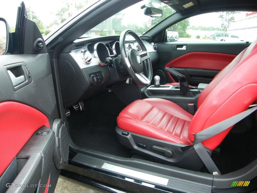 2007 Mustang GT Premium Coupe - Black / Black/Red photo #13
