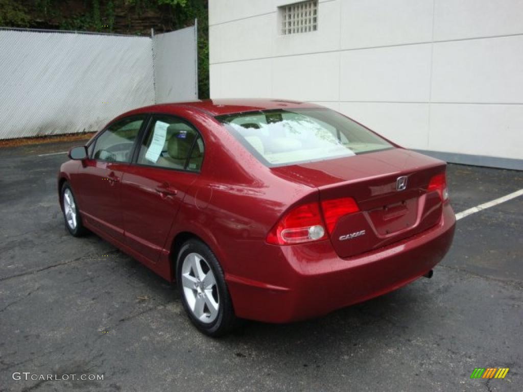 2007 Civic EX Sedan - Habanero Red Pearl / Ivory photo #2