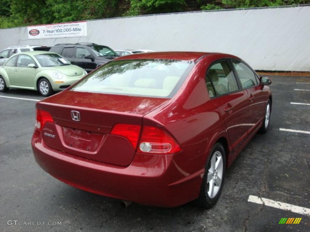 2007 Civic EX Sedan - Habanero Red Pearl / Ivory photo #4