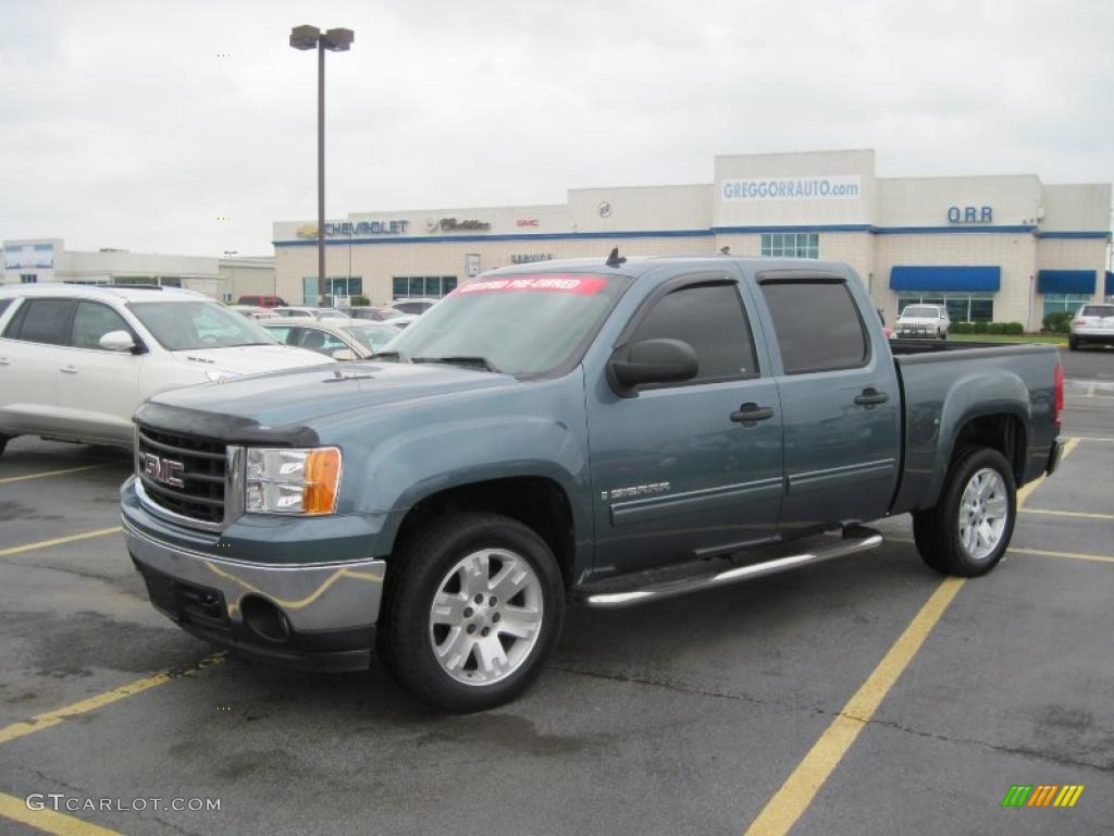 2008 Sierra 1500 SLE Crew Cab - Stealth Gray Metallic / Ebony photo #1