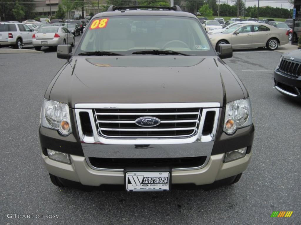 2008 Explorer Eddie Bauer 4x4 - Stone Green Metallic / Camel photo #2