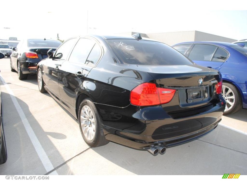 2009 3 Series 328i Sedan - Jet Black / Beige photo #2